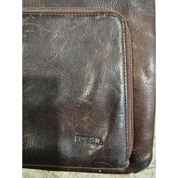 Fossil Brown Leather Crossbody Bag Wallet Purse Organizer Vintage Style - Picture 6 of 8
